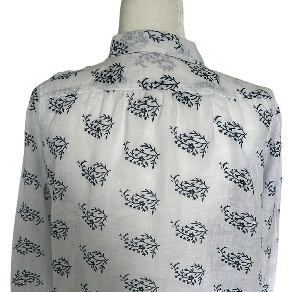 CP Shades white & blue linen oversized shirt mini dress high low hemline size XS - Picture 5 of 7